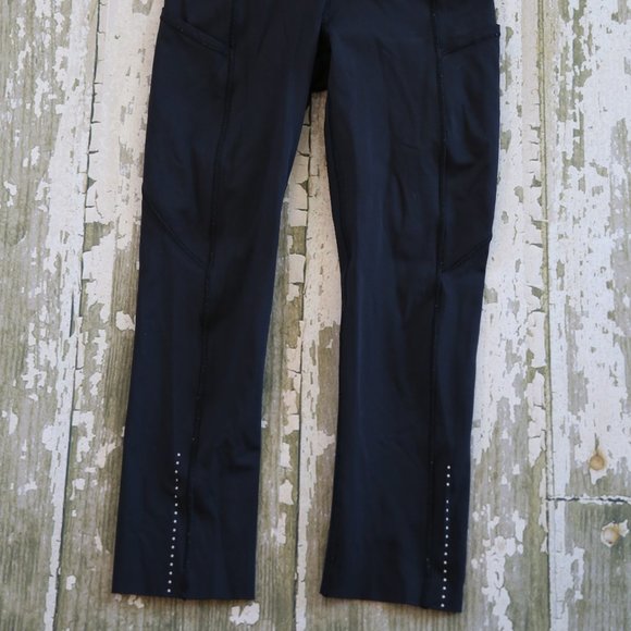 Lululemon Fast And Free 7/8 Tight Black Leggings 2 - Picture 3 of 7